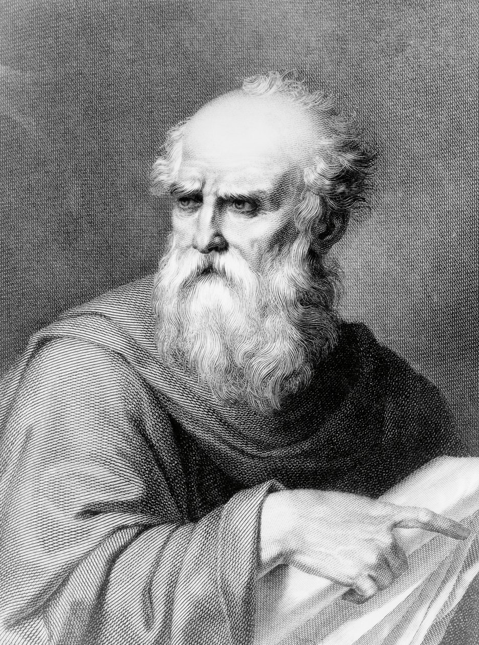 Portrett av Marcus Vitruvius Pollio kjent som Vitruvius (1. århundre f.Kr.), romersk arkitekt og forfatter, gravering av Jacopo Bernardi basert på en tegning av Vincenzo Ray av Jacopo Bernardi