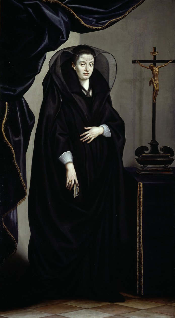 Portrett av en adelskvinne kledd i sorg, ca. 1600. av Jacopo Chimenti