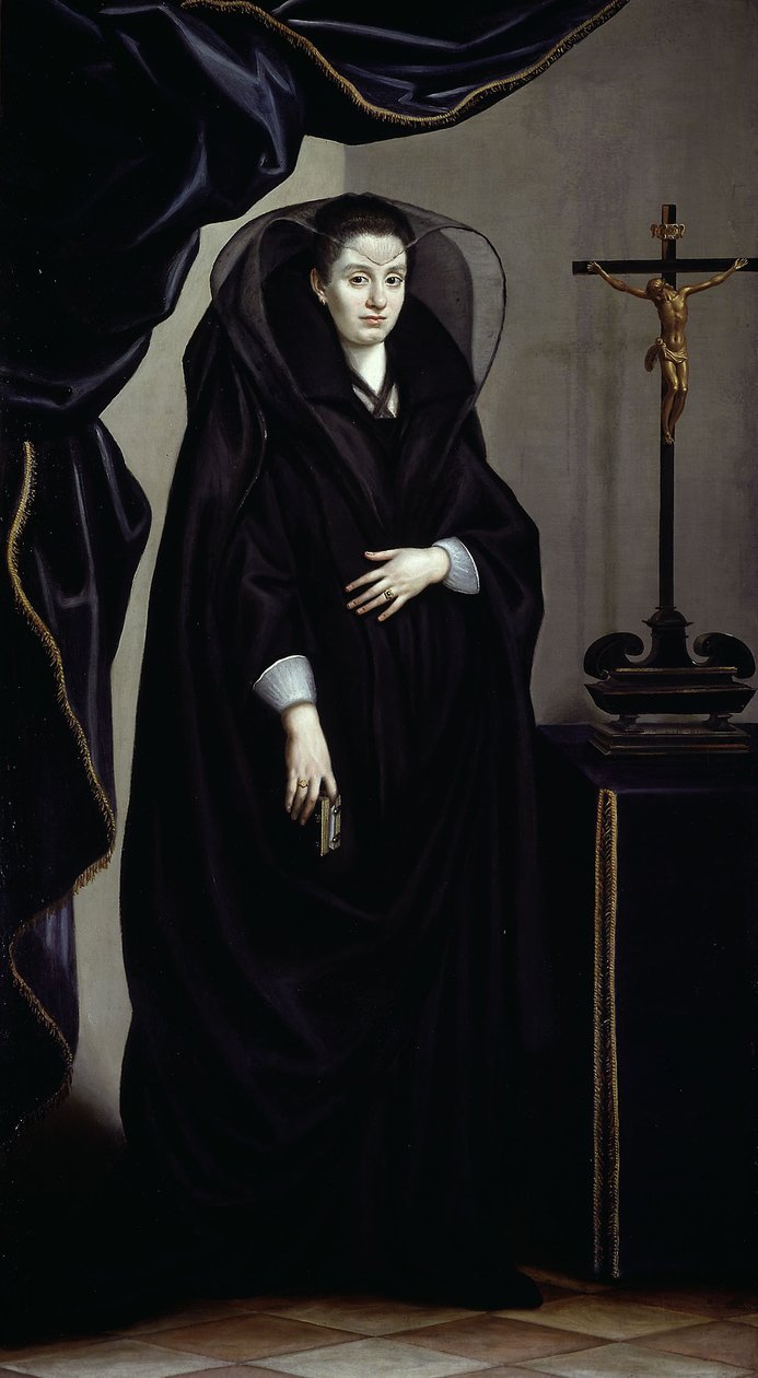 Portrait of a Noblewoman Dressed in Mourning, ca. 1600 (olje på lerret) av Jacopo Chimenti Empoli