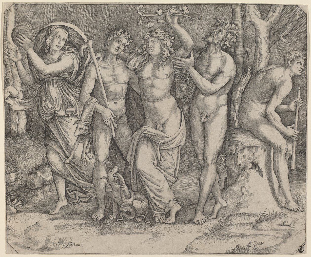 Bacchus og hans ledsagere av Jacopo Francia