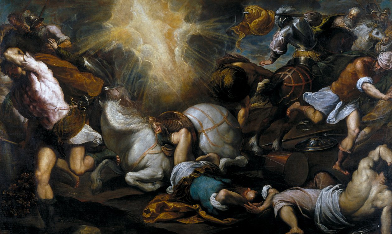 ""Omvendelsen av Saint Paul på veien til Damaskus"" Maleri av Jacopo Palma den yngre (1544-1628) 1592 Museo del Prado, Madrid av Jacopo Il Giovane Palma