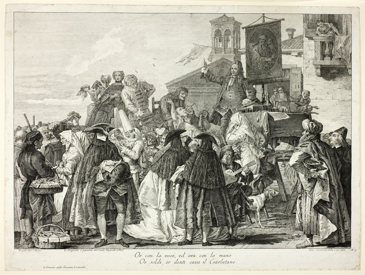 The Tooth Puller, plate ni fra utvalg av bilder fra venetianske samlinger av Jacopo Leonardis