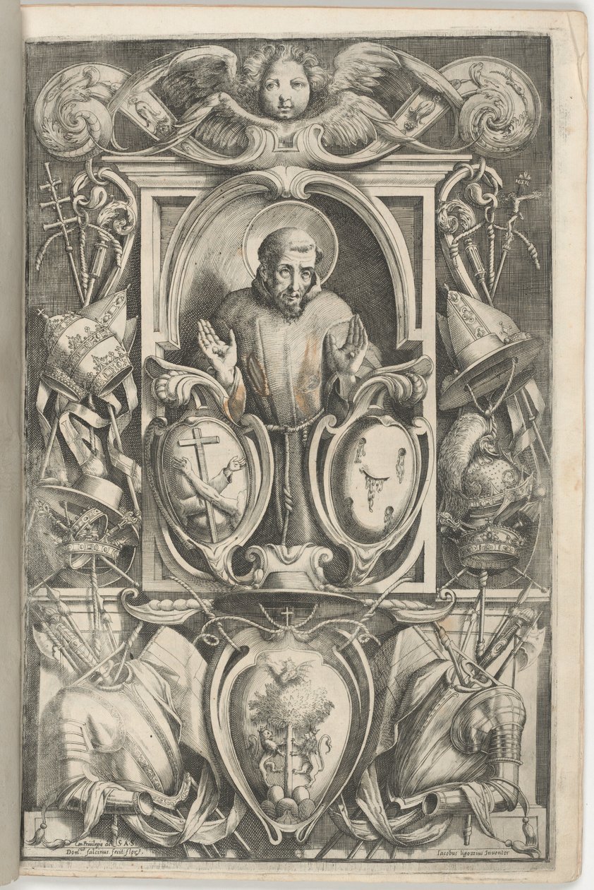 Frontispice med portrett av Saint Francis av Jacopo Ligozzi