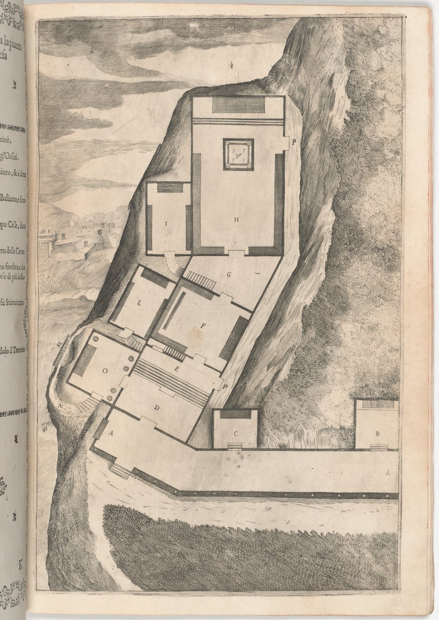Plan over rommene og kirken til det hellige kloster [plate K] av Jacopo Ligozzi