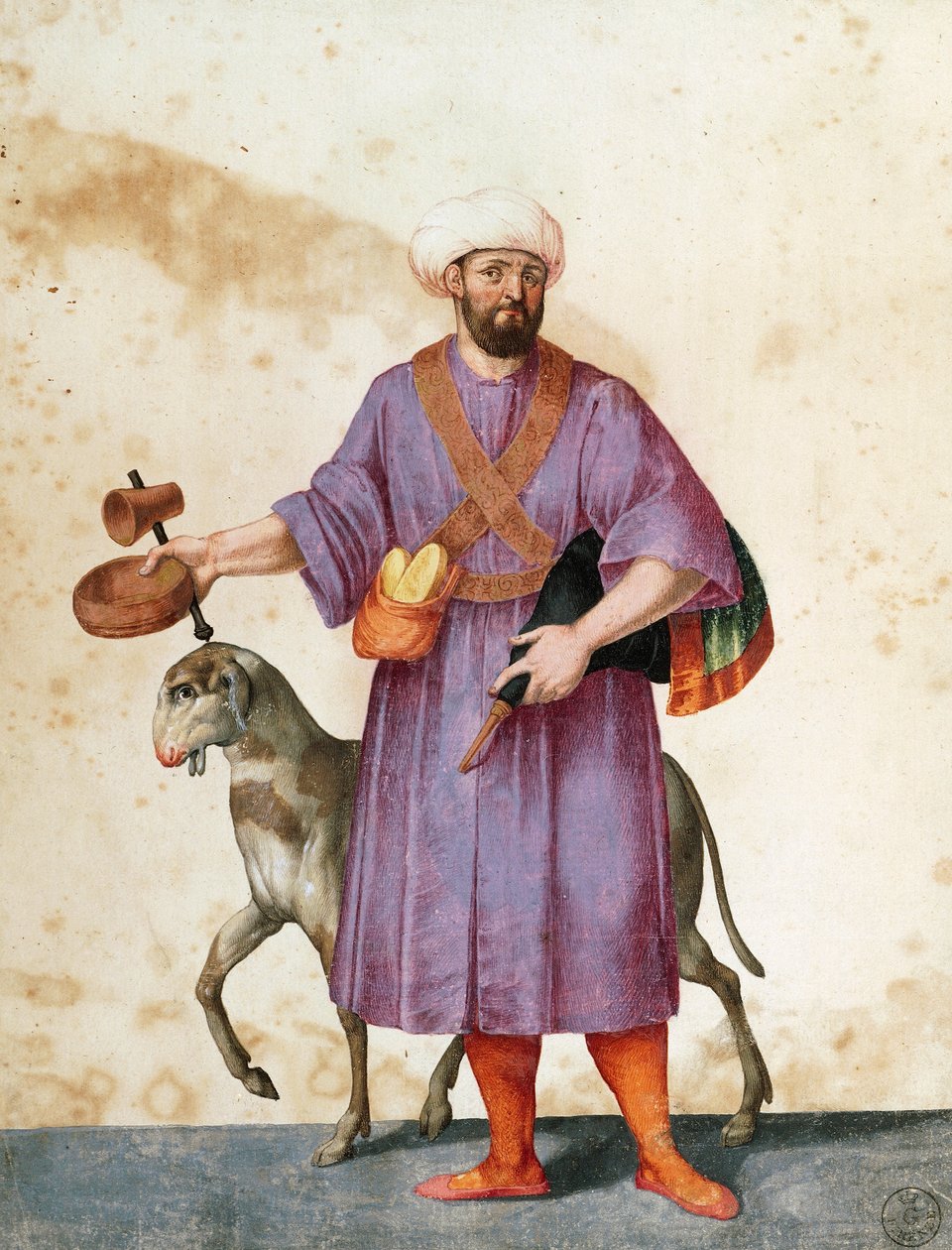 Tyrkisk gjeter med sauer, tegning av Jacopo Ligozzi (1547-1627) av Jacopo Ligozzi