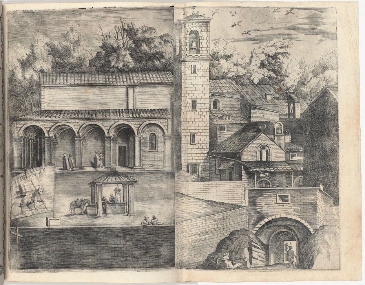 View of the Quadrant: the Main Door, the Square, the Church and the Loggia of the Monastery of the Monte della Vernia (Prospettiva dell