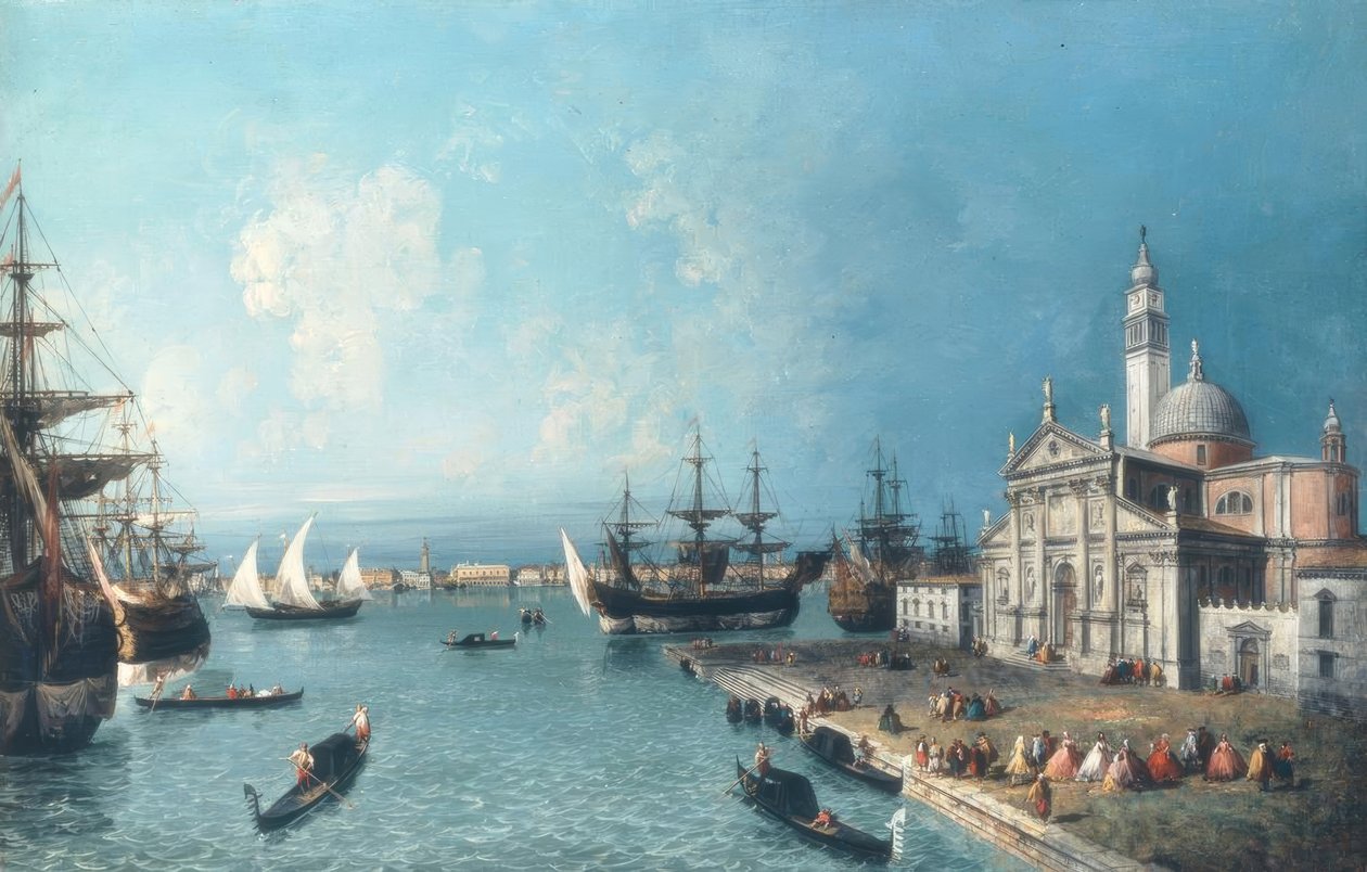 Utsikt over Bacino di S.Marco; i forgrunnen S.Giorgio av Jacopo Marieschi