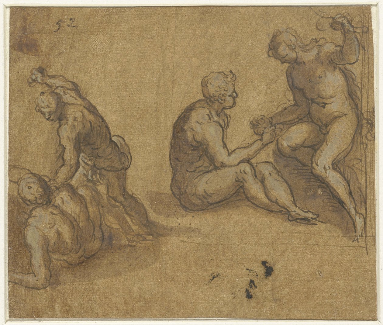 Adam og Eva under treet og Kain drepte Abel av Jacopo Palma (il Giovane)
