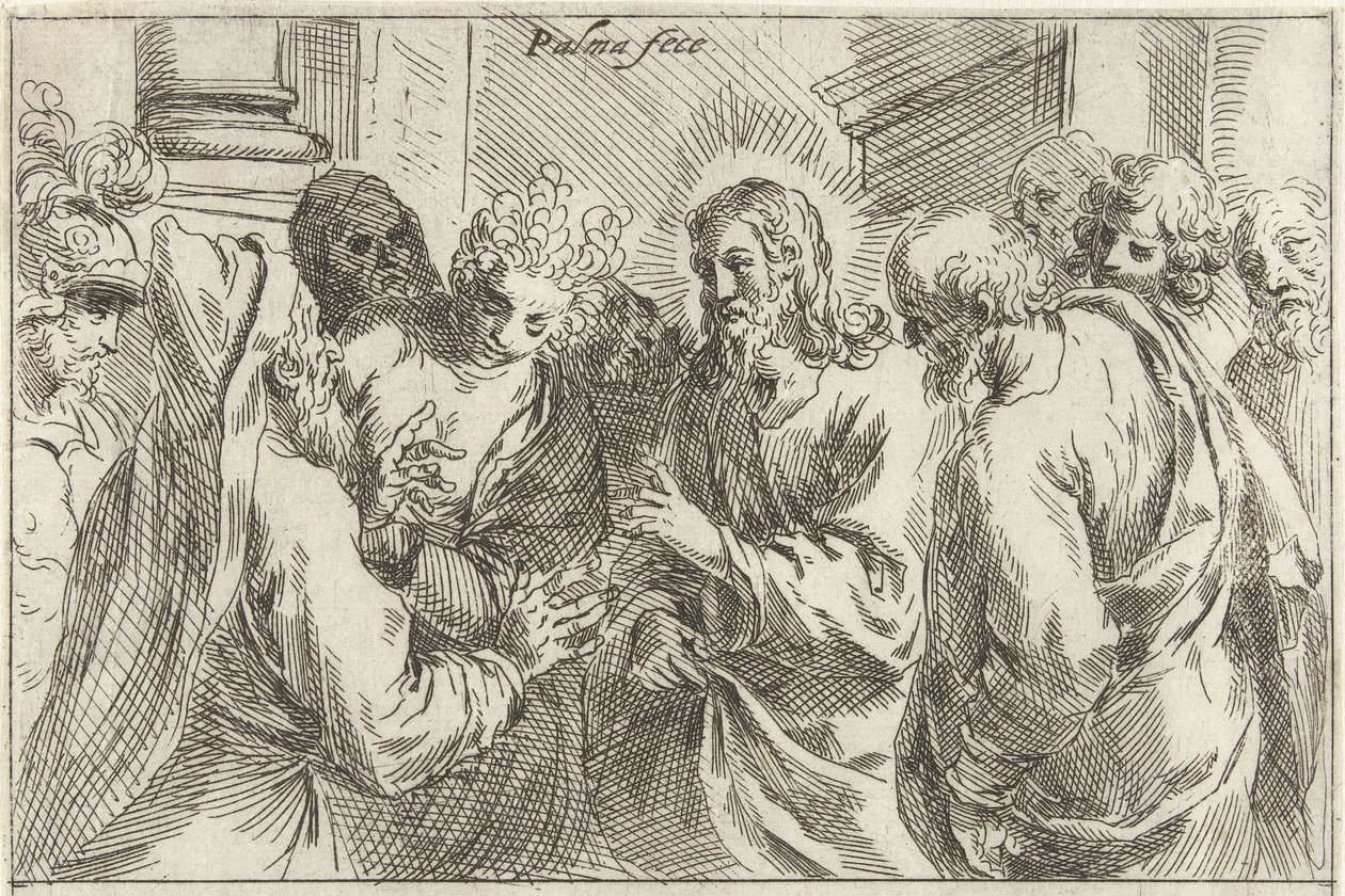 Kristus og kvinnen tatt i utroskap av Jacopo Palma (il Giovane)