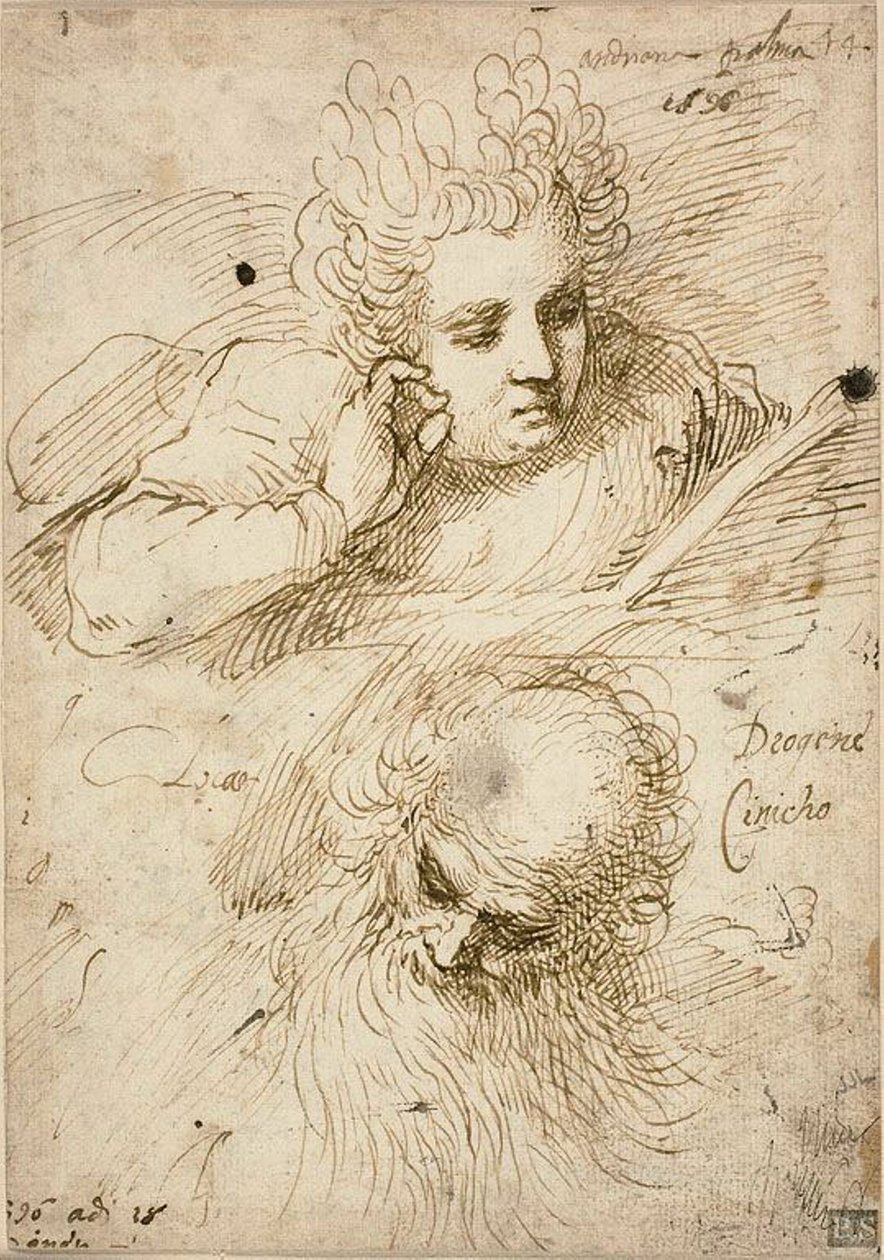 Andriana Palma og Diogenes den kyniker av Jacopo Palma il Giovane