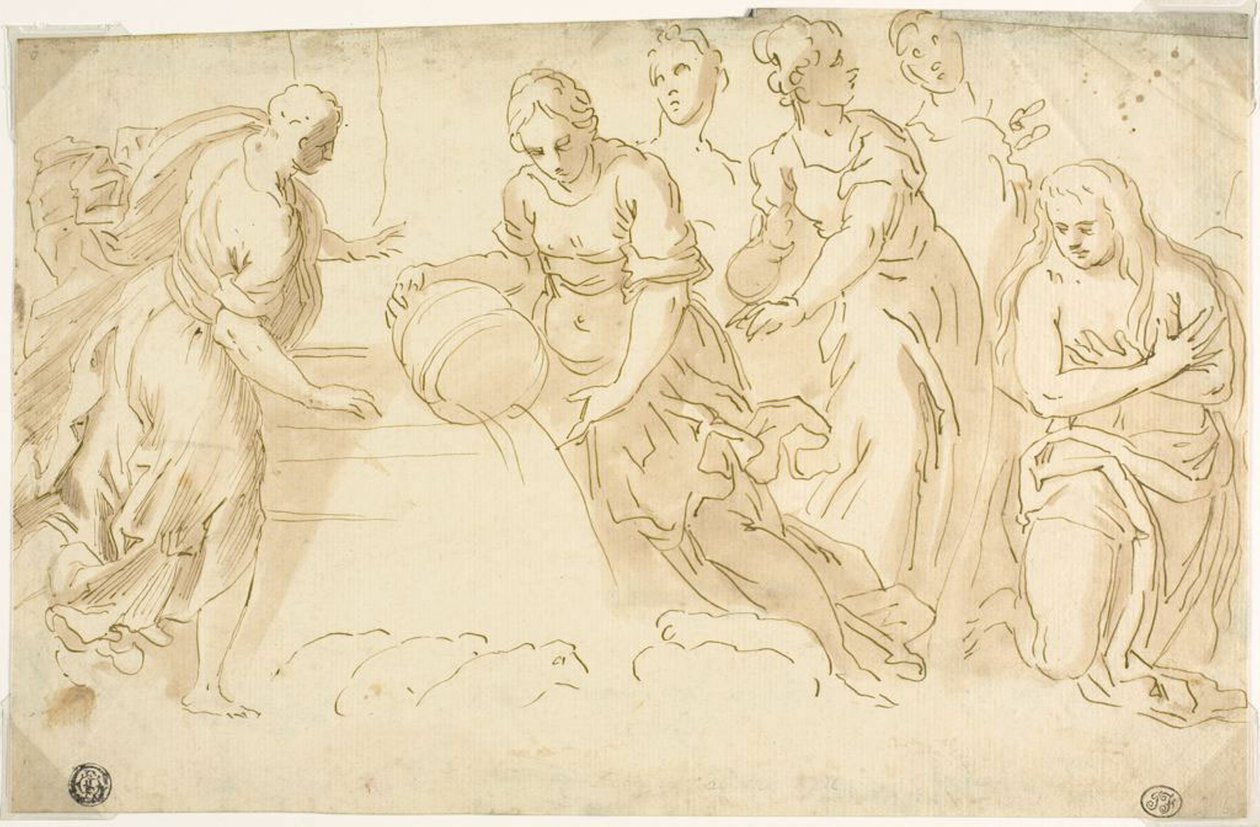 Jacob og Rachel ved brønnen av Jacopo Palma il Giovane
