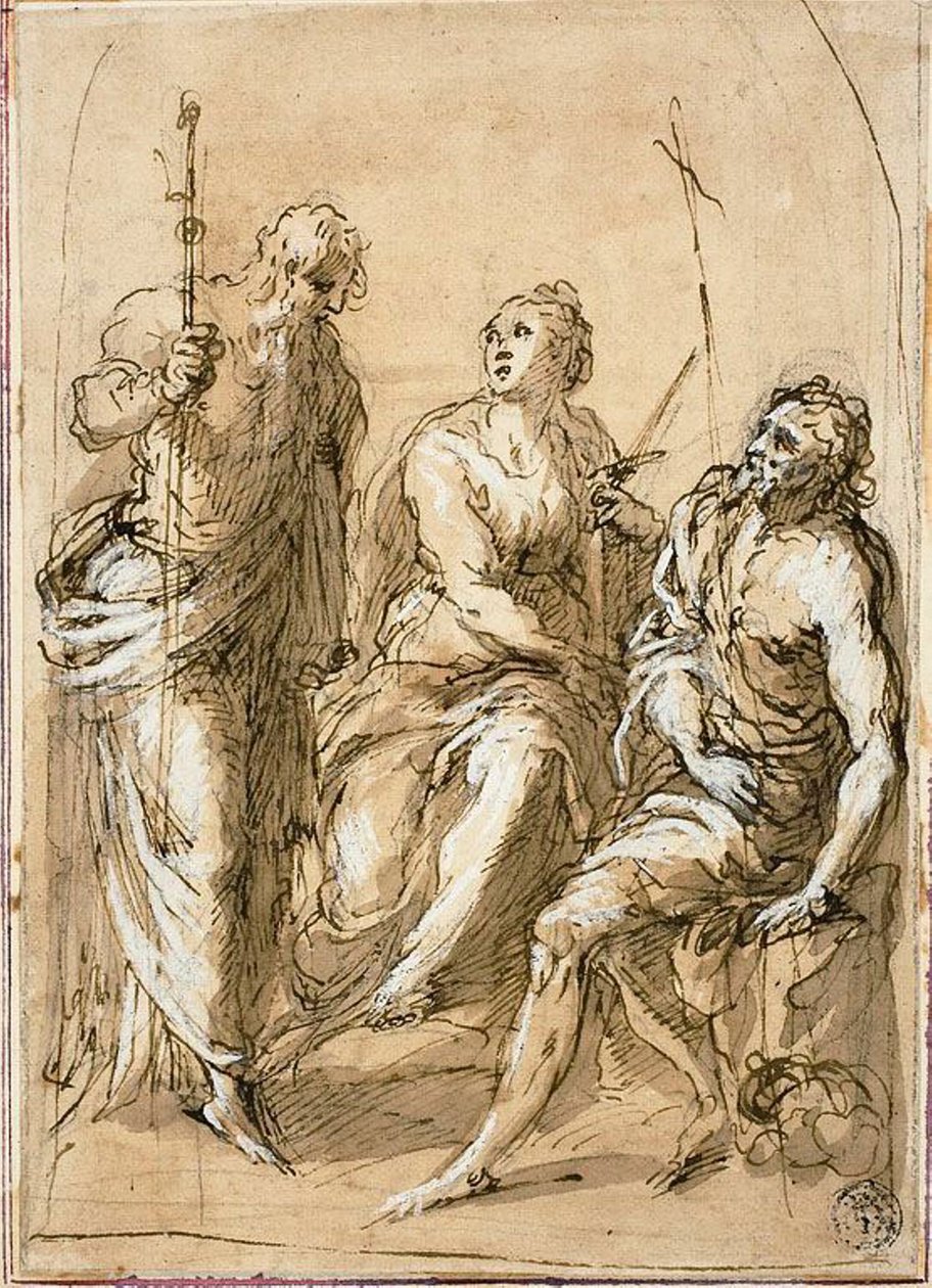 Den hellige Justina av Padua på tronen, med de hellige Jakob den mindre og døperen Johannes av Jacopo Palma il Giovane