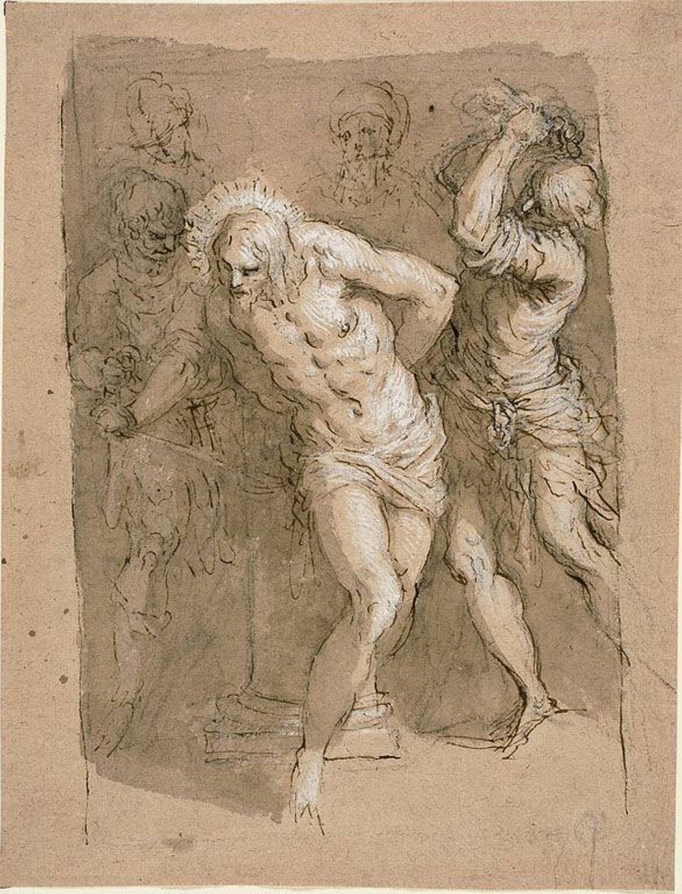 Studer for Kristi flagellasjon av Jacopo Palma il Giovane
