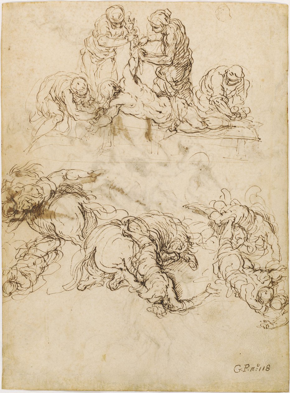 Martyrdommen til Saint Bartholomew; Omvendelsen til Saint Paul av Jacopo Palma il Giovane