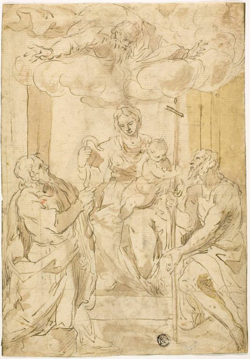 Jomfru og barn med de hellige Thomas og døperen Johannes (recto); Sovende Venus (verso) av Jacopo Palma il Giovane
