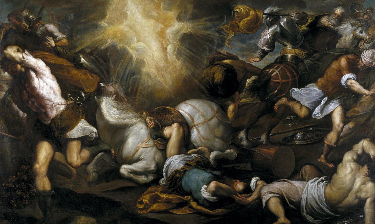 The Conversion of Saint Paul, 1592 av Jacopo Palma il Giovane the Younger