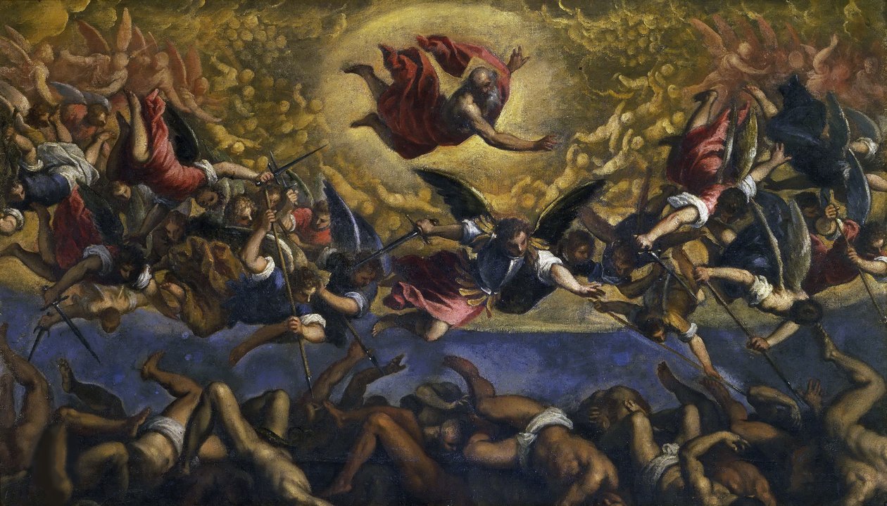 The Fall of the Rebel Angels, ca. 1615-1620. av Jacopo Palma il Giovane the Younger