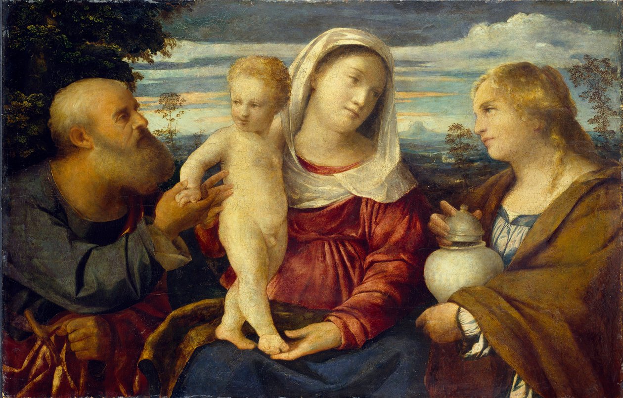 Den hellige familie med St Mary Magdalen, c1513-1514. av Jacopo Palma il Vecchio
