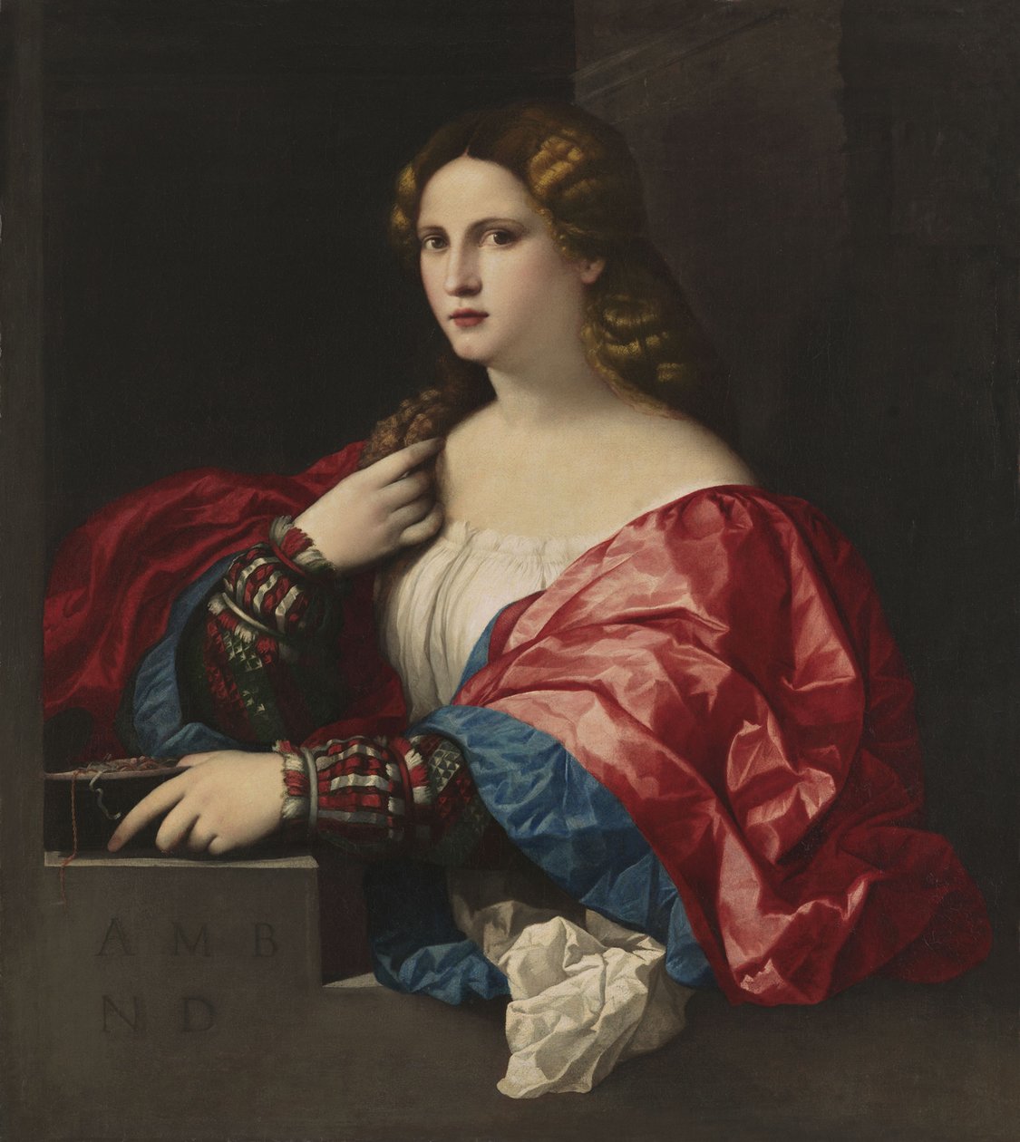 Portrett av en ung kvinne La Bella av Jacopo Palma il Vecchio the Elder