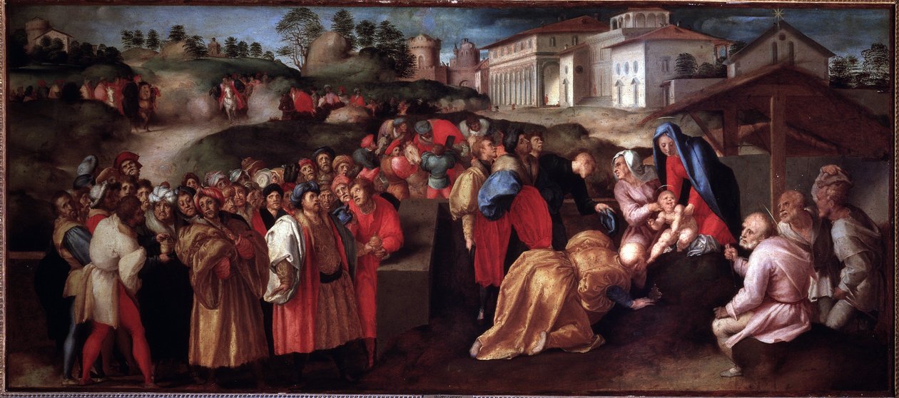 Adoration of the Magi - Maleri av Jacopo Pontormo