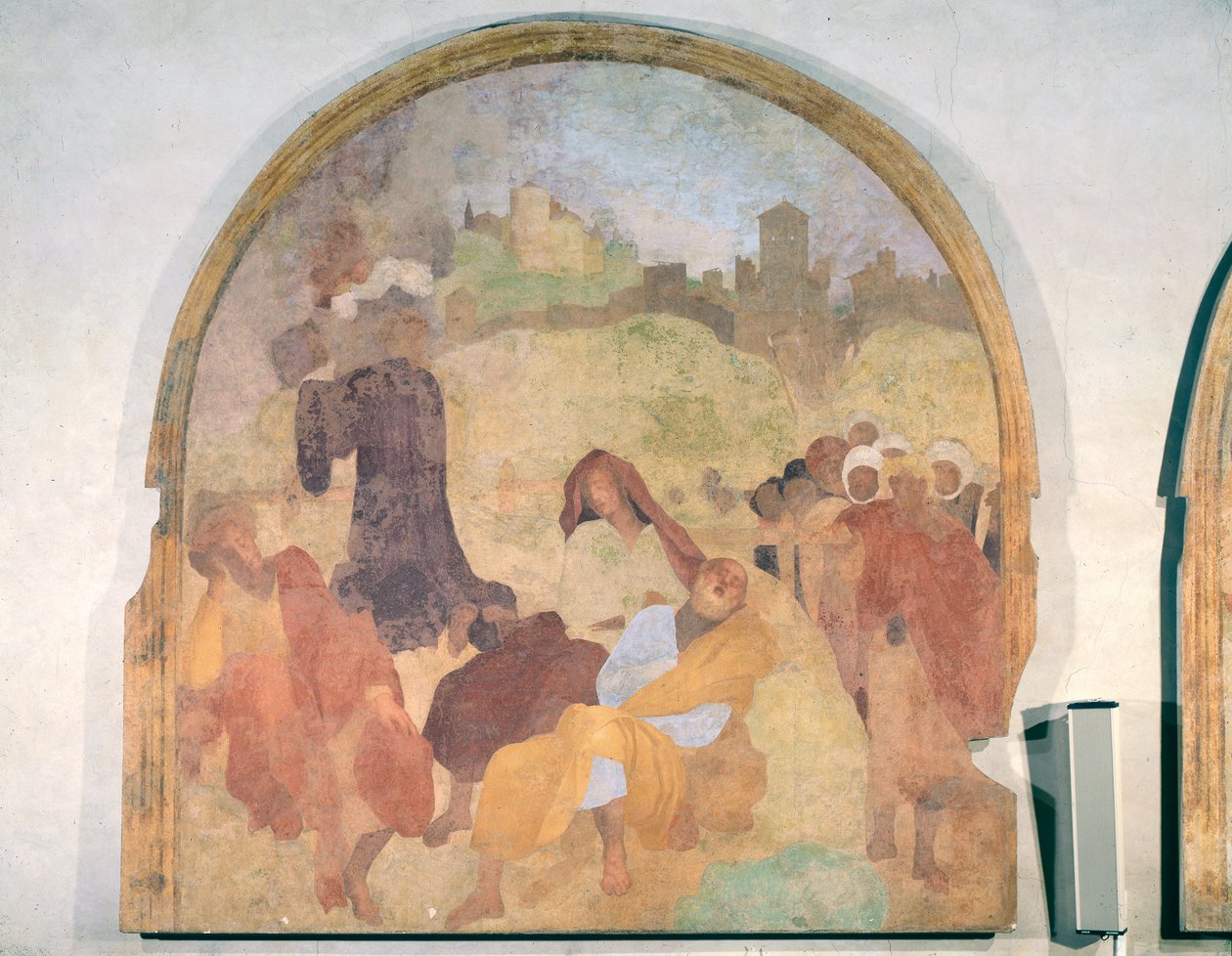 Kristus i hagen, lunette fra lidenskapens freskomaleri, 1523-6 av Jacopo Pontormo