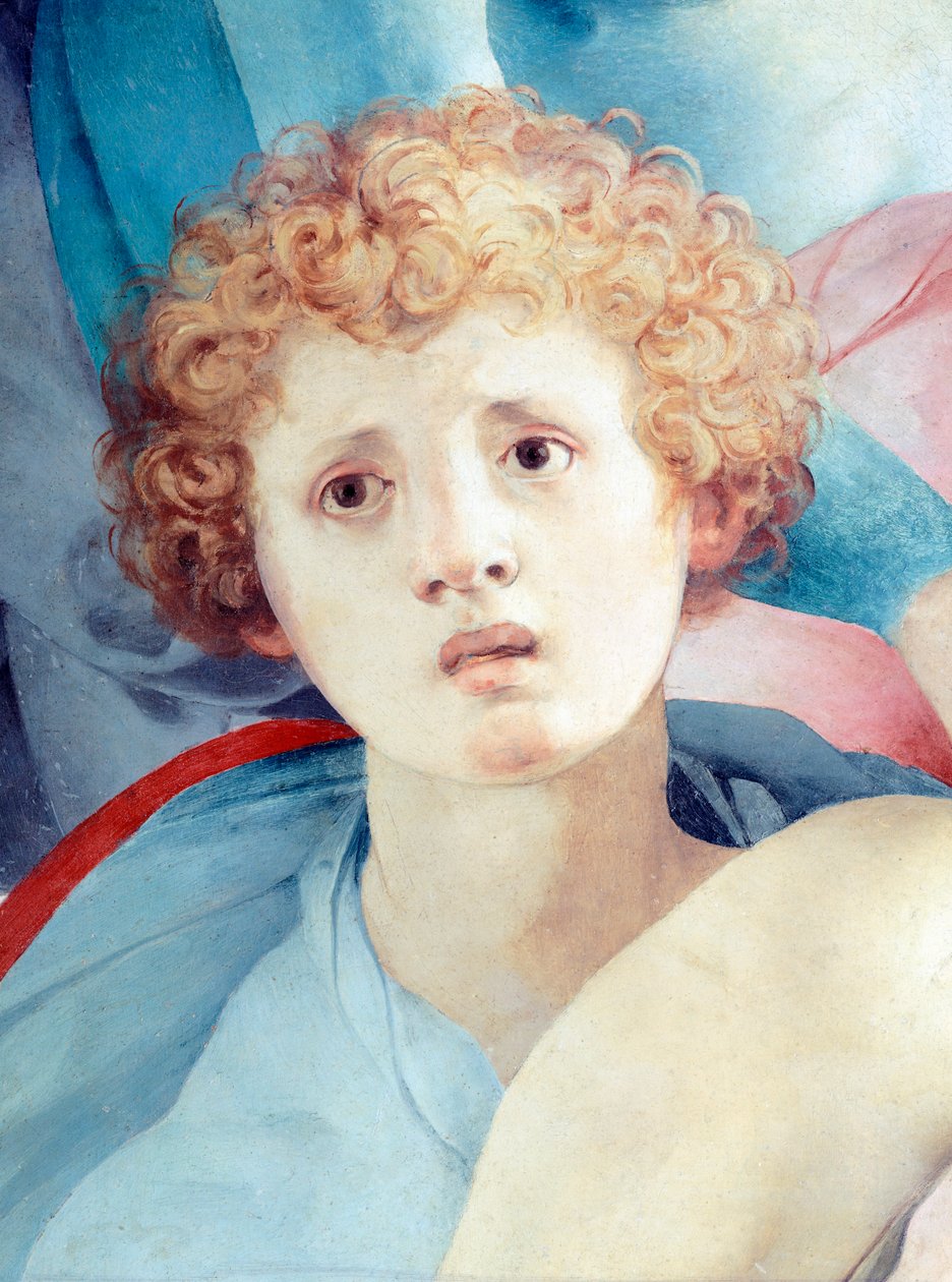 Ansiktet til en ung mann, detalj av The Deposition, av Jacopo da Pontormo (1494-1557) av Jacopo Pontormo