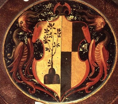 Heraldic Shield, ca. 1529 (olje på panel) (revers av 50329) av Jacopo Pontormo
