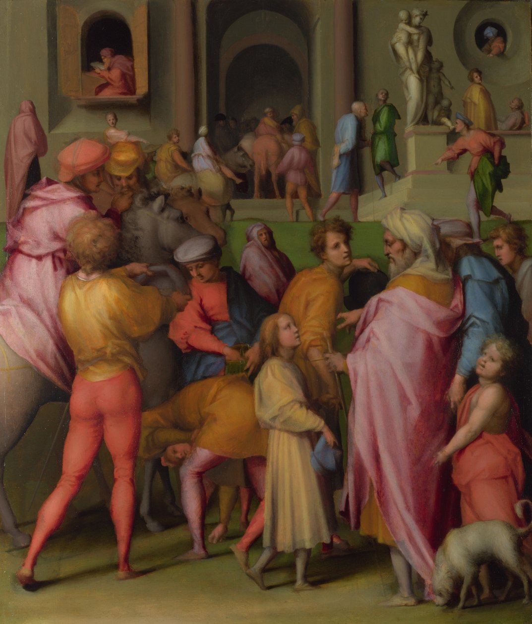 Josef solgte til Potifar fra Scener fra historien om Josef, ca 1515 av Jacopo Pontormo