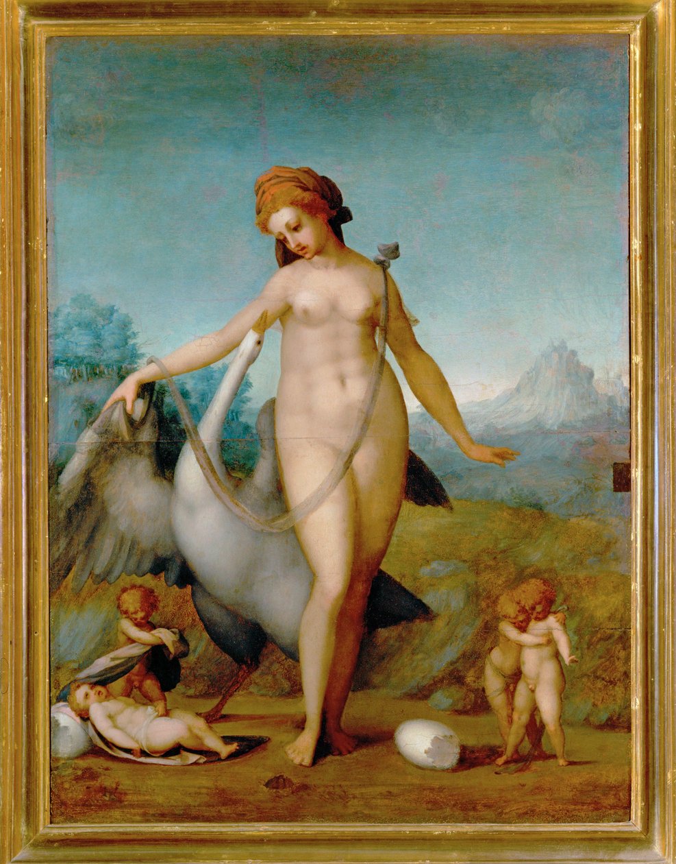 Leda og svanen av Jacopo Pontormo
