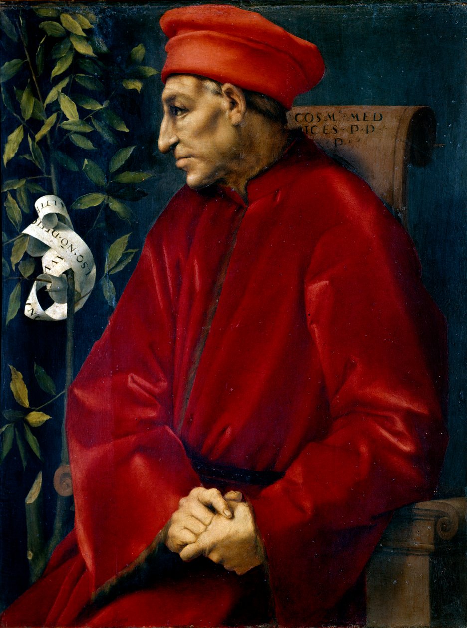 Portrett av Cosimo (Cosimo de Medici), kjent som Cosimo den gamle Medici (1389-1464) Maleri av Jacopo (Iacopo) Carrucci dit il Pontormo (Pontormo) (1494-1556) av Jacopo Pontormo