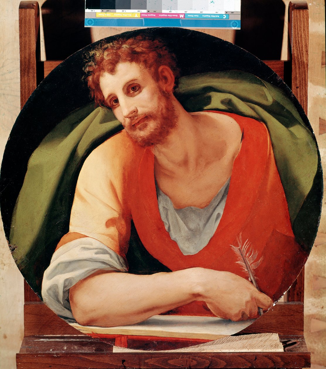 Portrett av St Mark - olje på panel av Jacopo Pontormo