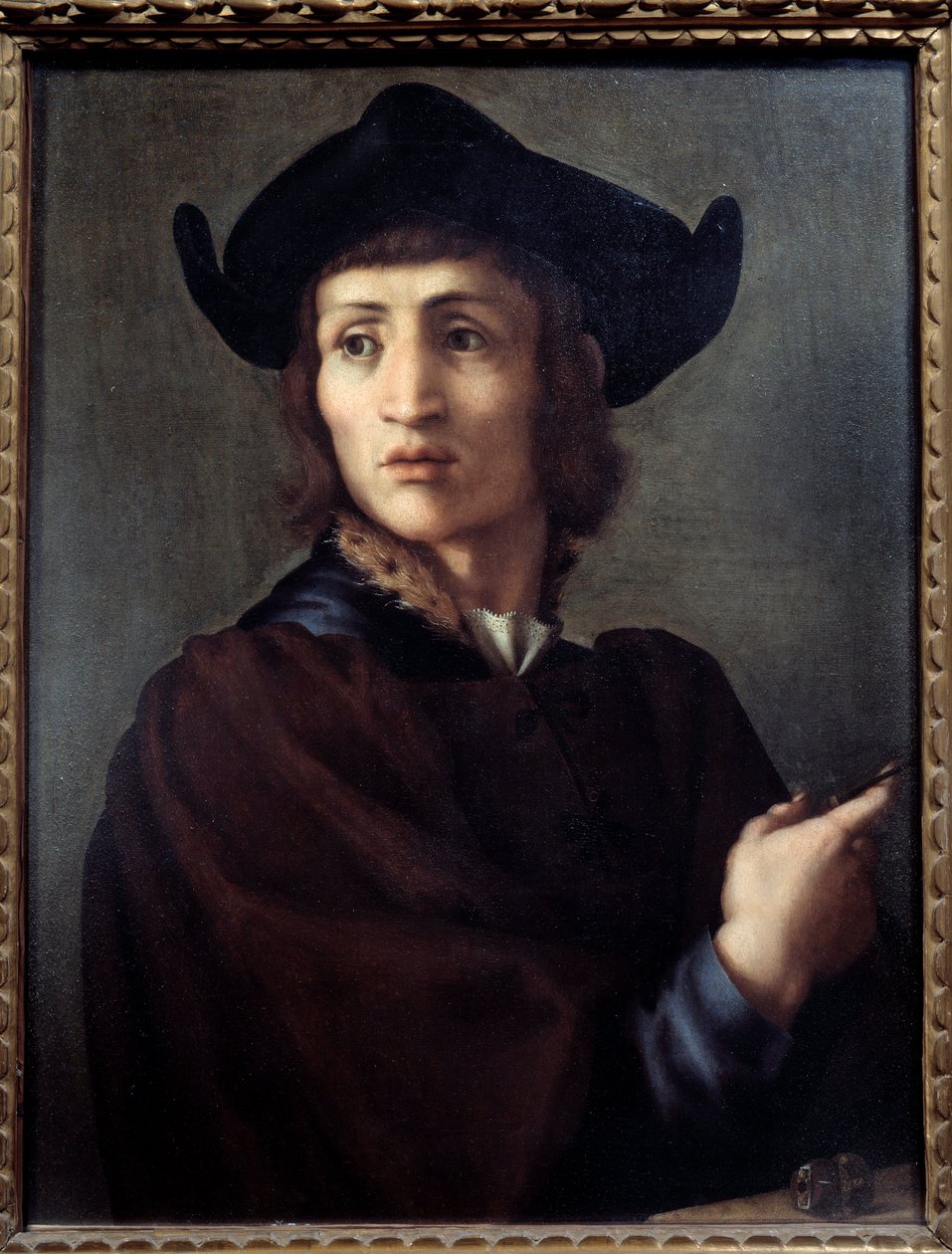 Portrett av en gullsmed. Maleri av Jacopo (Iacopo) Carrucci dit il Pontormo (Pontormo) (1494-1556) av Jacopo Pontormo
