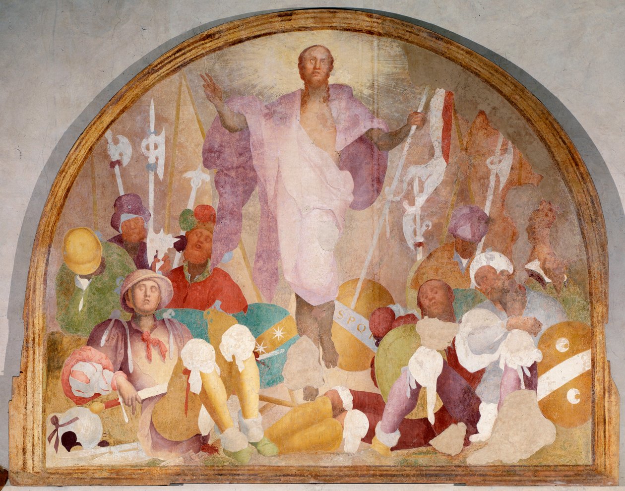 Oppstandelse - Fresco av Jacopo Pontormo