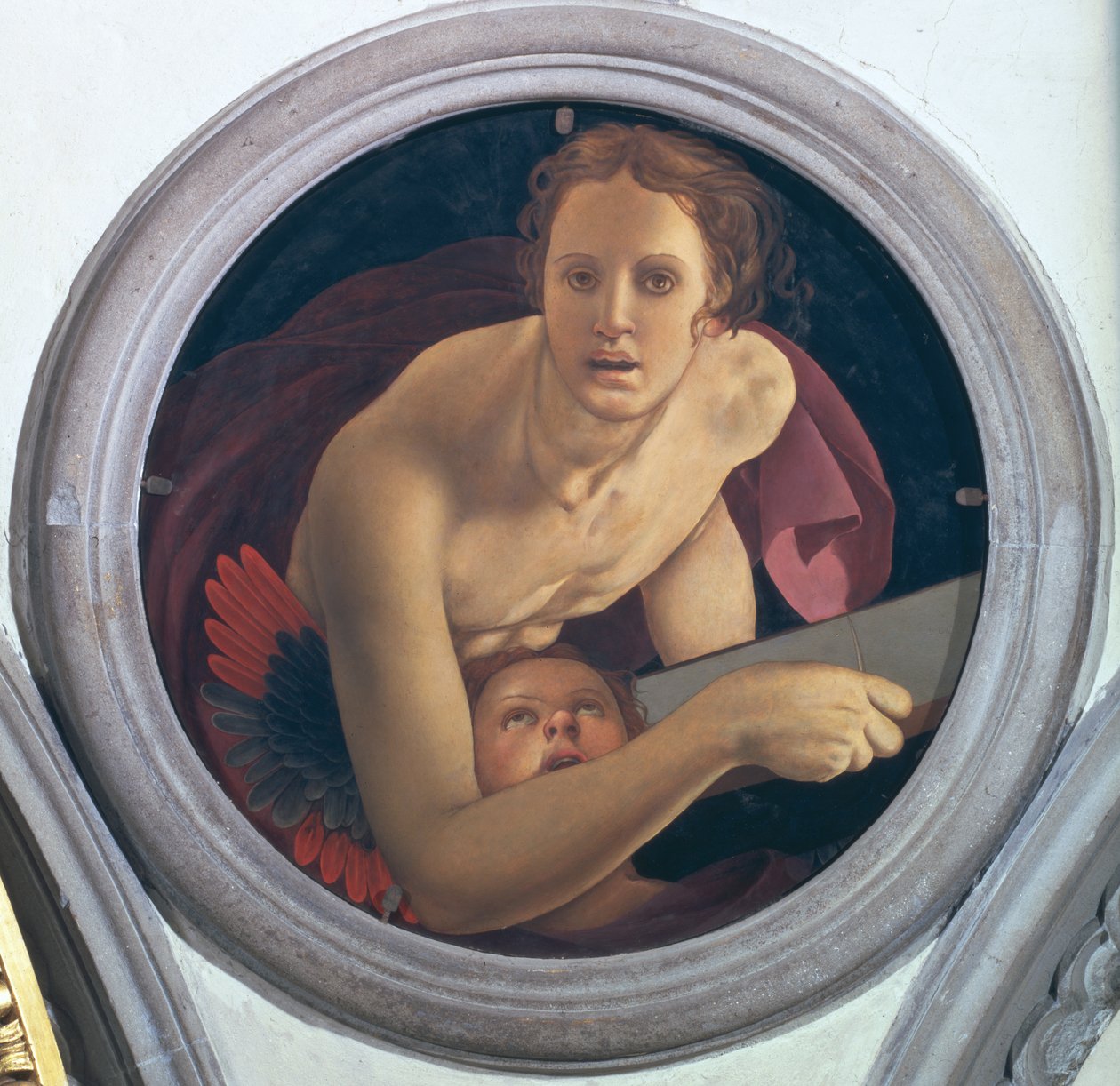 St. Matteus, tondo fra evangelistenes kuppel, 1528 (panel) av Jacopo Pontormo