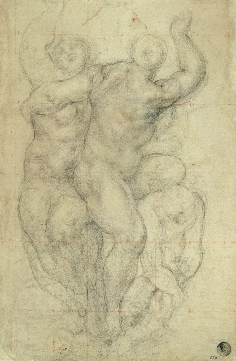 Studer for en gruppe nakenbilder av Jacopo Pontormo