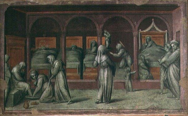 Kvinneavdelingen i Hospital of St. Matthew (fresco) av Jacopo Pontormo