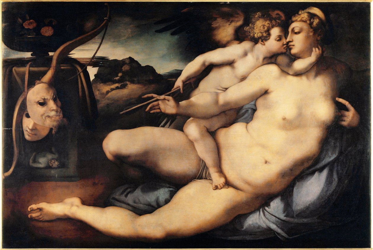 Venus og Amor (Venus og Amor) Maleri av Jacopo Carrucci dit il Pontormo (Pontormo) (1494-1556) 1532-1534 Dim 128x197 cm Firenze, Accademia Gallery Italia av Jacopo Pontormo