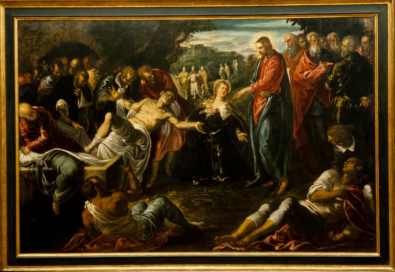 Oppreisningen av Lasarus av Jacopo Robusti (studio of) Tintoretto