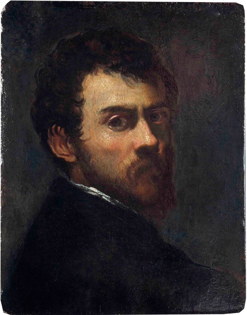 ""Selvportrett som en ung mann"" (Selvportrett som en ung mann) Maleri av Jacopo Tintoretto sa Tintoretto (1518-1594) - 1548 - Olje på tre Dim 45,7x36,8 cm Victoria and Albert Museum av Jacopo Robusti Tintoretto