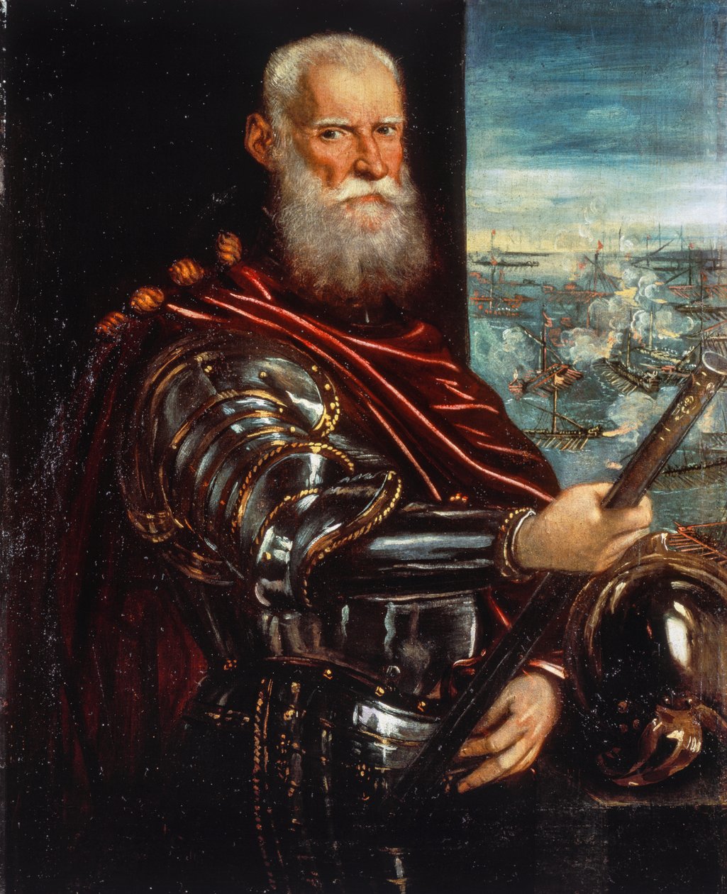 Doge Sebastiano Venier (ca 1496-1578), admiralvinner i Lepanto av Jacopo Robusti Tintoretto