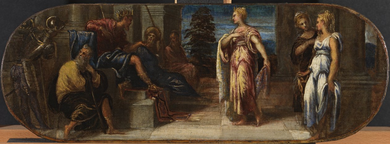 Ester og Ahasverus eller Salomo og dronningen av Saba, 1545 av Jacopo Robusti Tintoretto