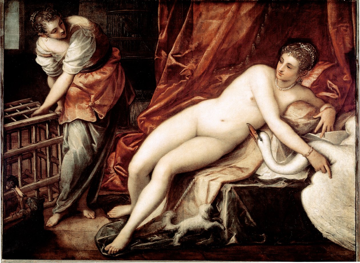 Leda and the Swan, ca. 1570 (olje på lerret) av Jacopo Robusti Tintoretto