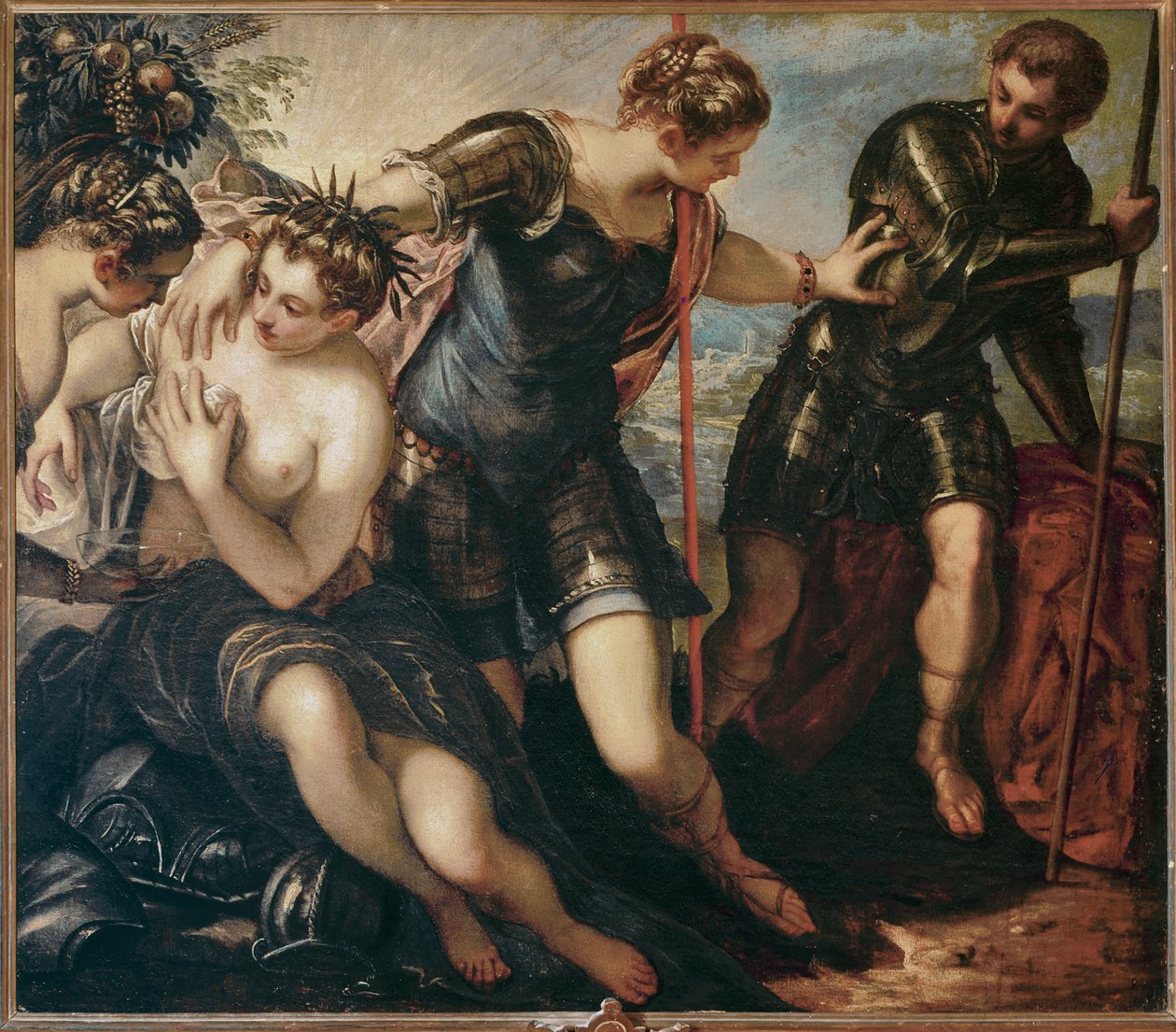 Minerva driver Mars bort, ca. 1576 (olje på lerret) av Jacopo Robusti Tintoretto
