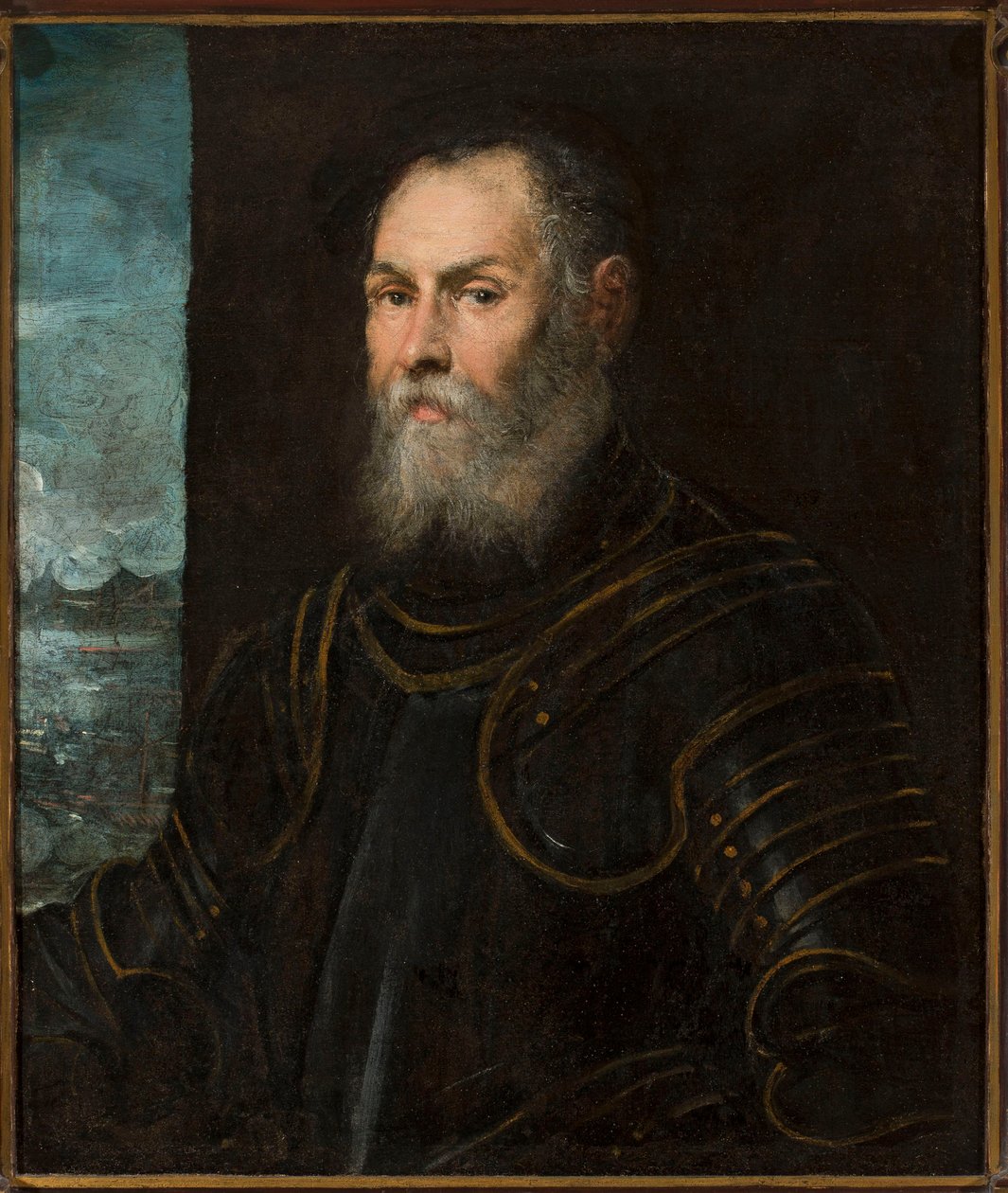 Portrett av en venetiansk admiral - Portrett av en venetiansk admiral, av Tintoretto, Jacopo (1518-1594). Olje på lerret, andre halvdel av 1500-tallet. Mål: 81x68 cm. Narodowe-museet, Warszawa av Jacopo Robusti Tintoretto