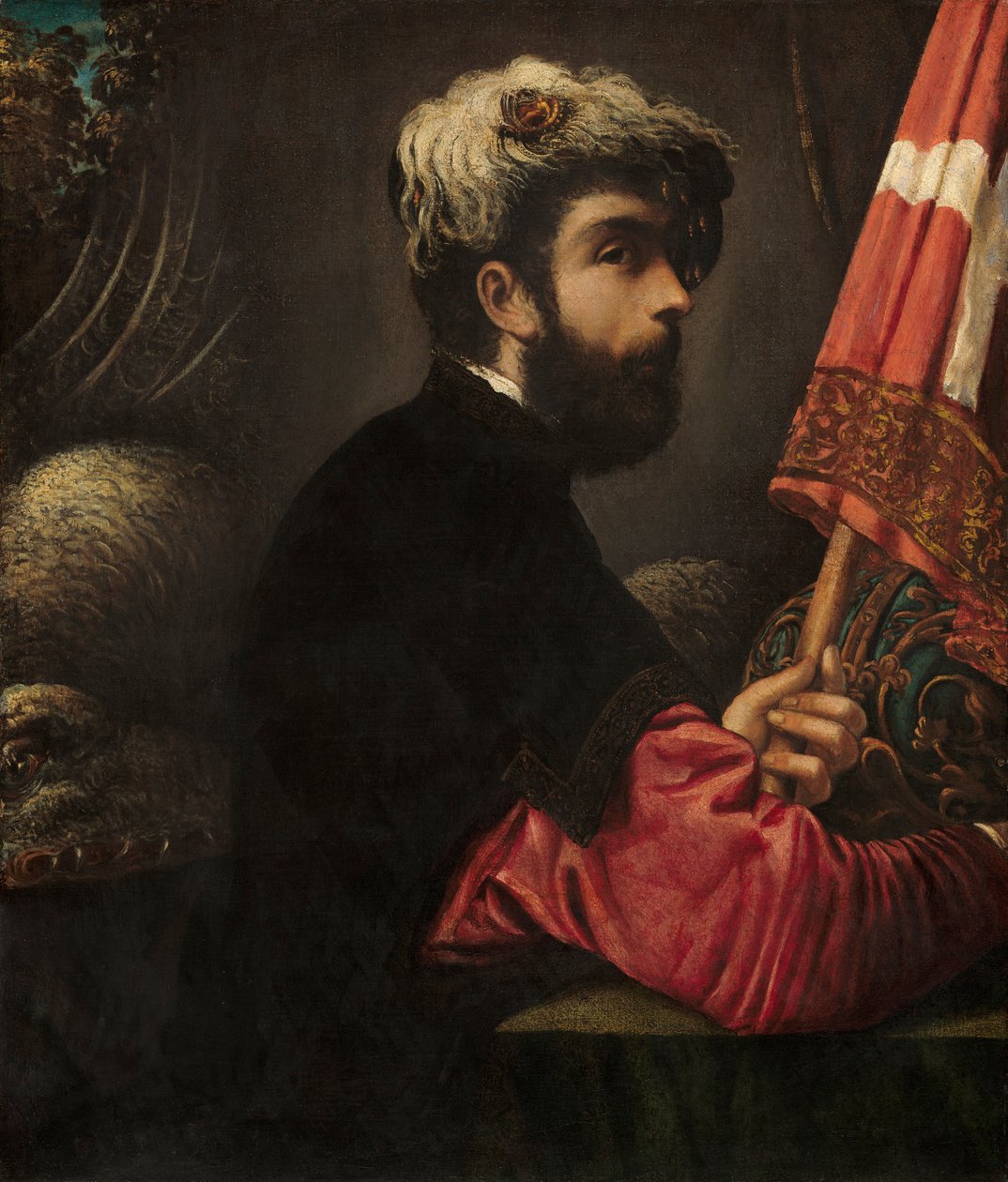 Portrett av en mann som Saint George, 1540-50 av Jacopo Robusti Tintoretto