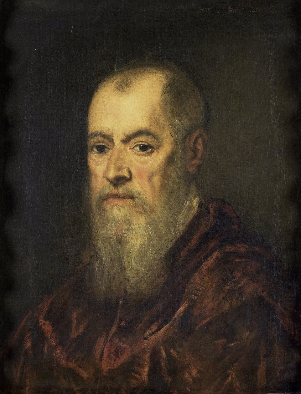 Portrett av en mann med rød kappe, 1555-80 av Jacopo Robusti Tintoretto