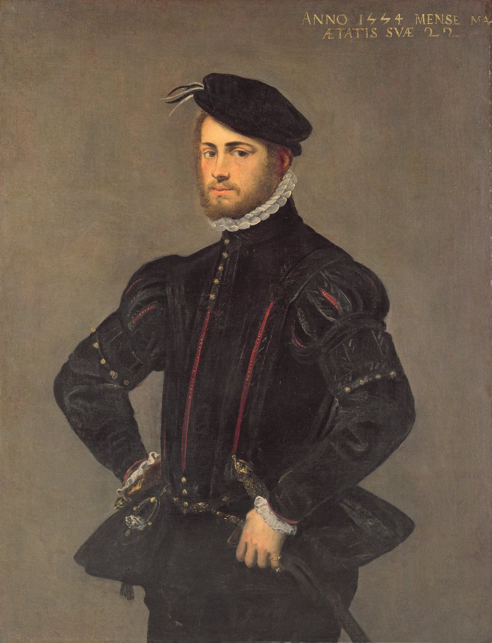 Portrett av en ung mann, 22 år gammel, 1554 av Jacopo Robusti Tintoretto