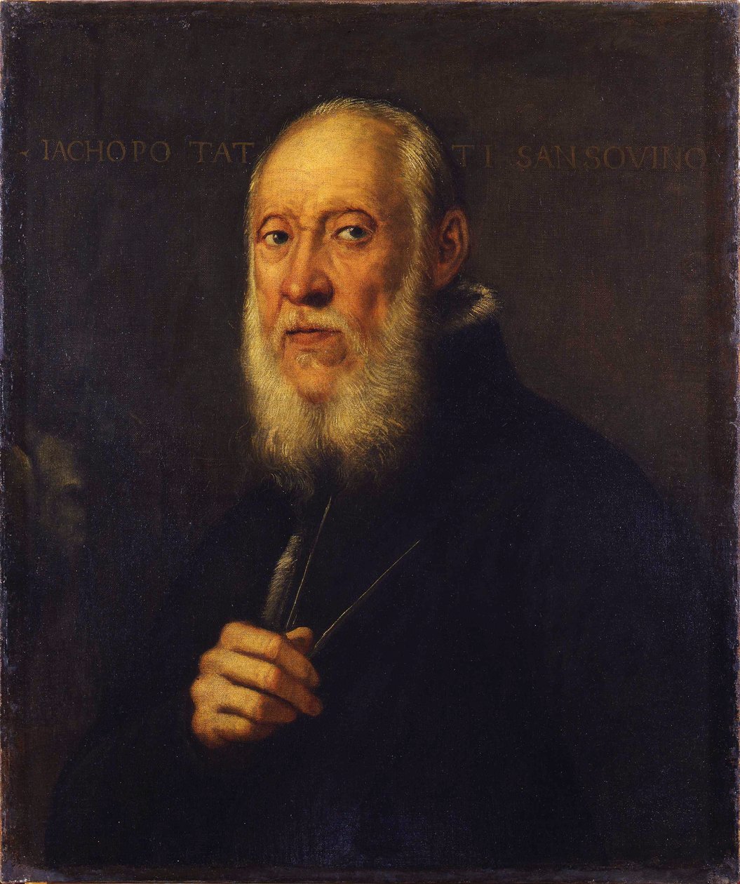 Portrett av billedhuggeren Jacopo Sansovino 1486-1570 av Jacopo Robusti Tintoretto