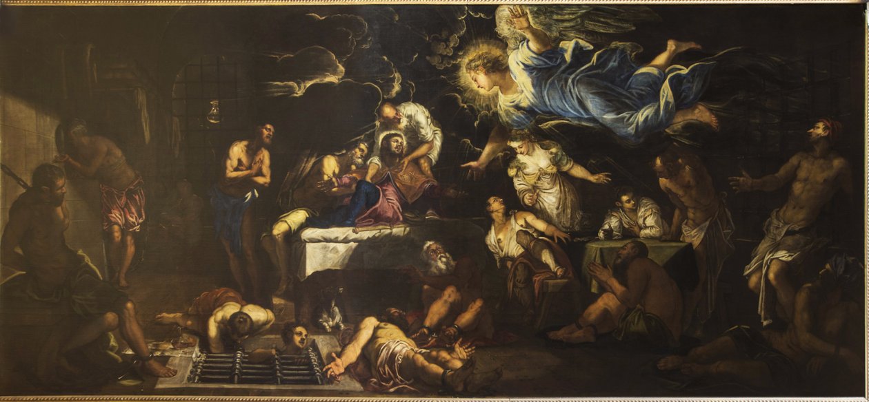 Saint Rochh i fengsel besøkt av en engel, 1567. av Jacopo Robusti Tintoretto