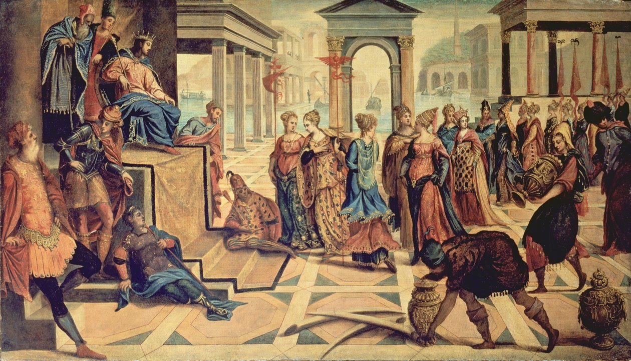 Salomo og dronningen av Saba av Jacopo Robusti Tintoretto
